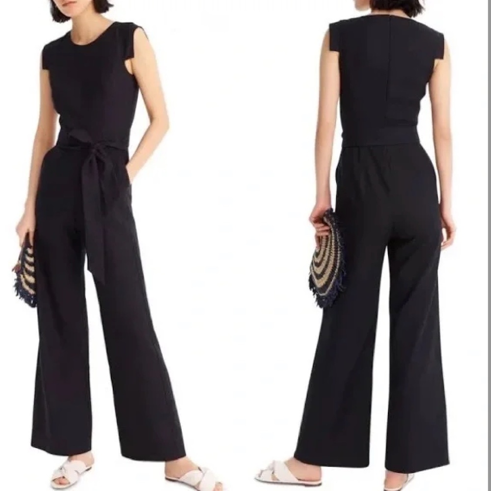 J.Crew  Black Linen Jumpsuit, size 2 very good condition, fully lined